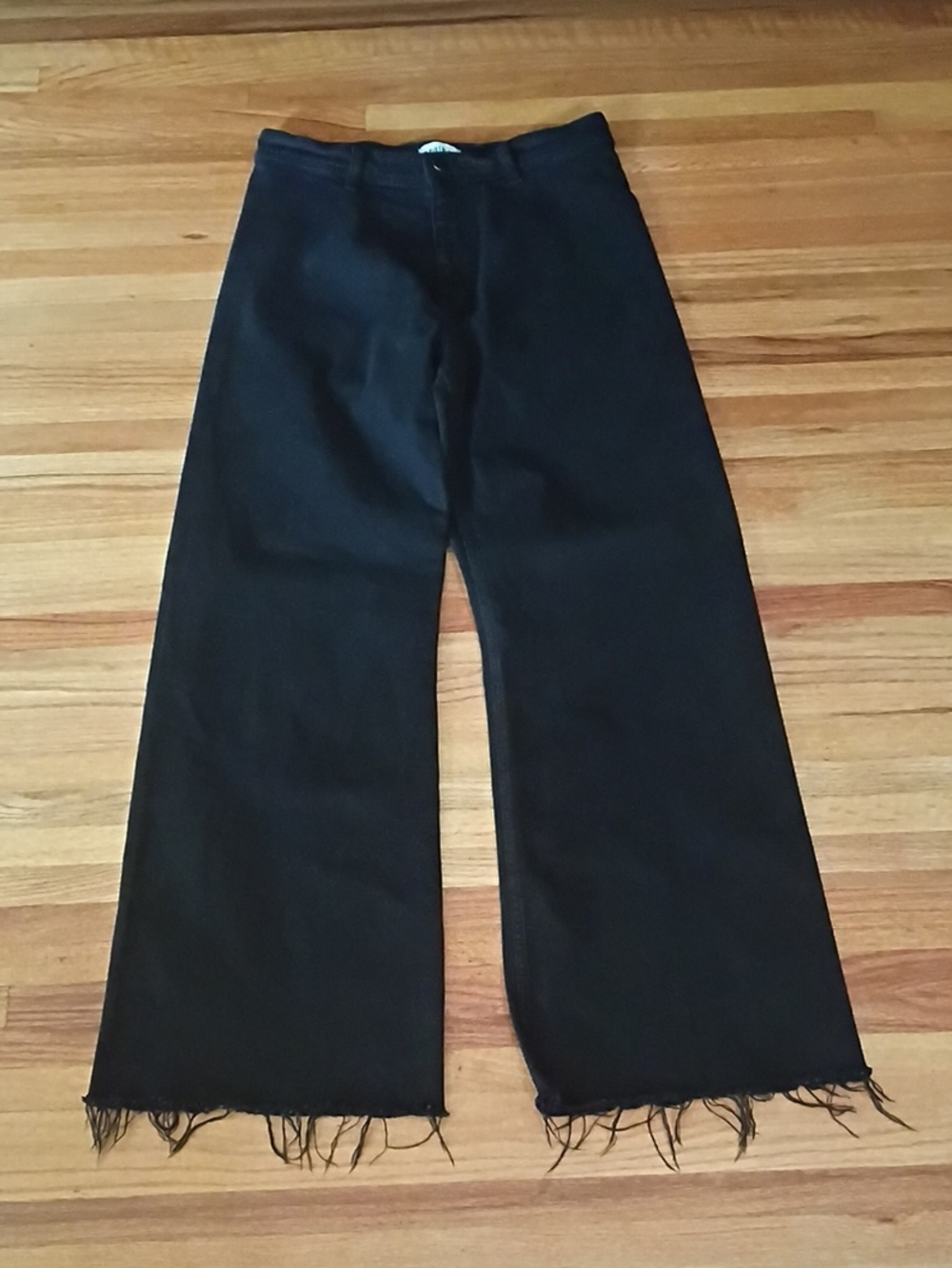 pistola Black high Rise Wide-Leg Frayed Hem Jeans Women's Size 31